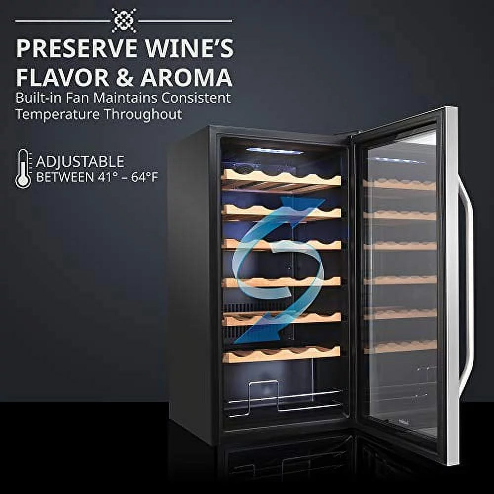 28 Bottle Compressor Wine Cooler Refrigerator with Lock N4522