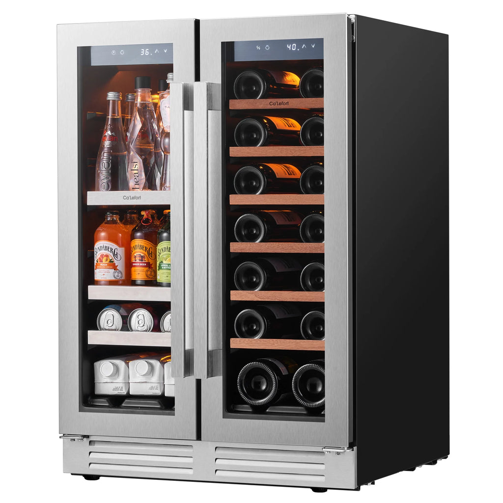 24 inch Dual Zone Wine Cooler Beverage Refrigerator Q205