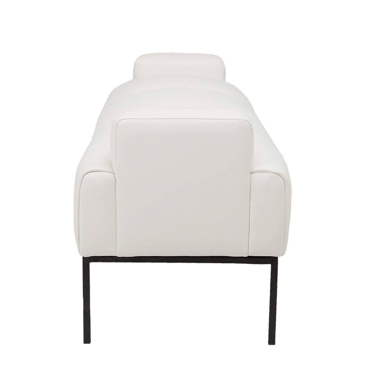 Black PU Leather Ottoman with Metal Frame F32865