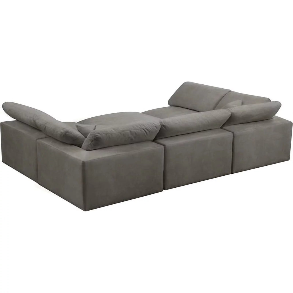 Gray Velvet Down Filled Modular Sectional Sofa E712