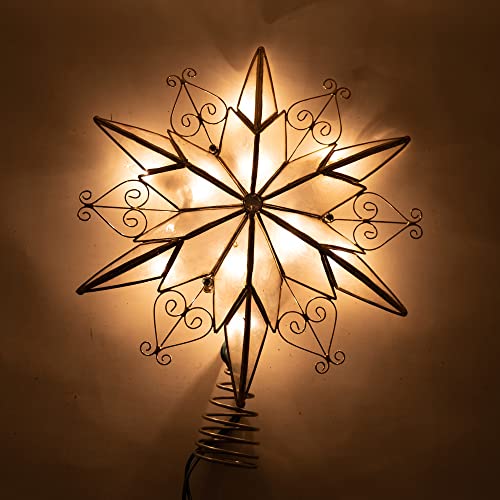 10-Light 6-Point Capiz Star Treetop Z2802