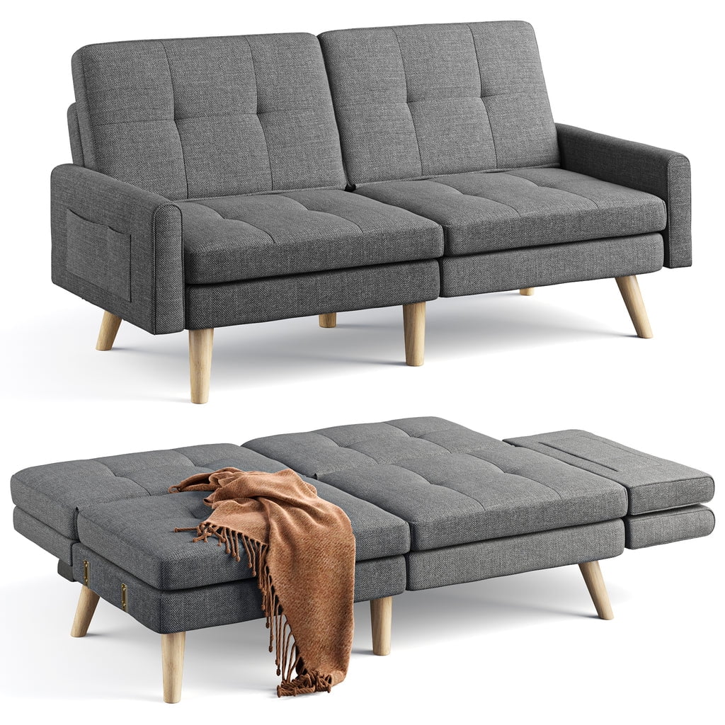 Dark Gray Convertible Futon Sofa Bed K6972