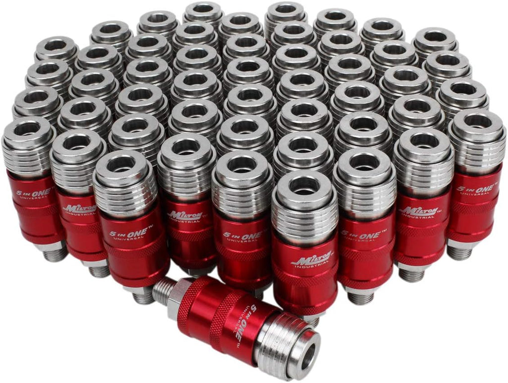 Universal Safety Exhaust Quick-Connect Industrial Coupler, 1/4" 3/8" MNPT, Box of 50 N418
