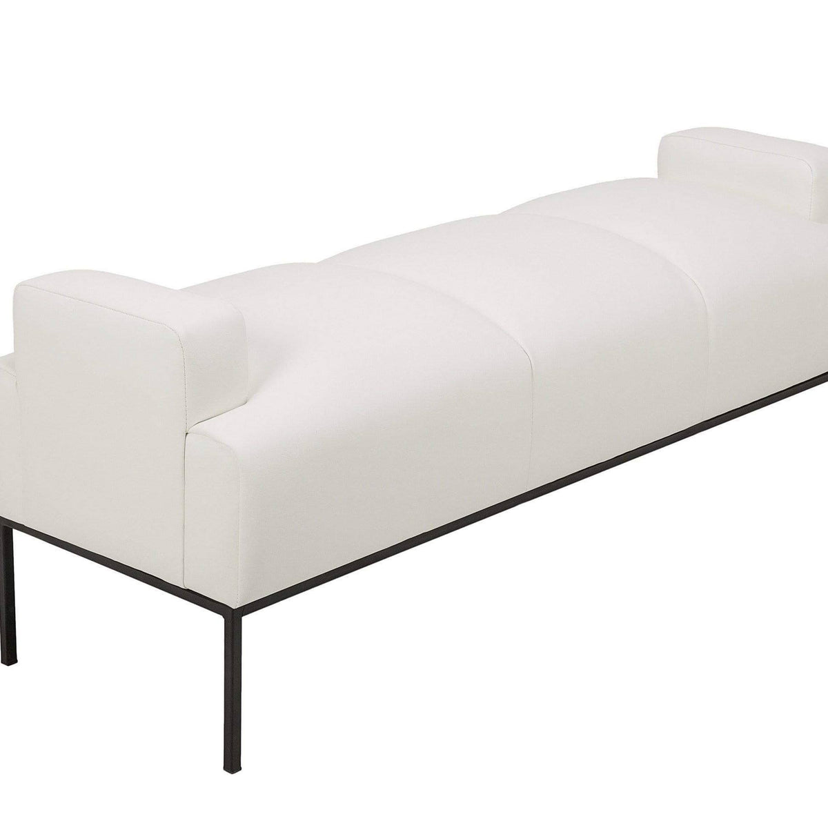 Black PU Leather Ottoman with Metal Frame F32865