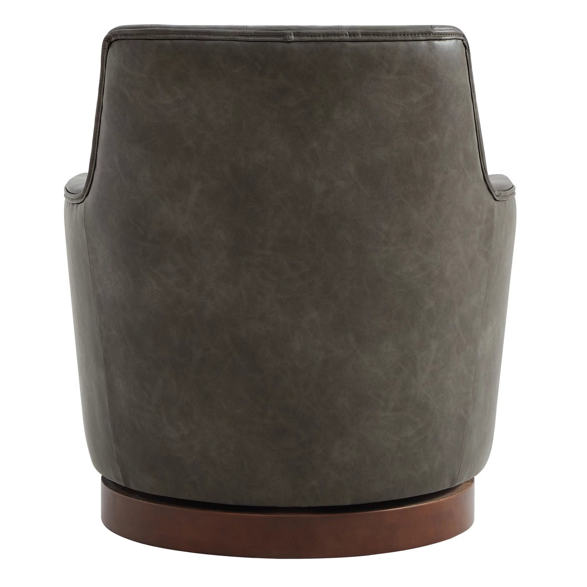 Dark Gray Faux Leather Swivel Barrel Accent Chair M9061