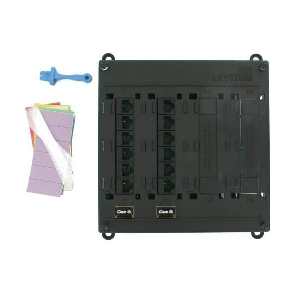 Patch Panel - CAT 6 - RJ-45 X 12 - Black ABS plastic - 12 ports B25082