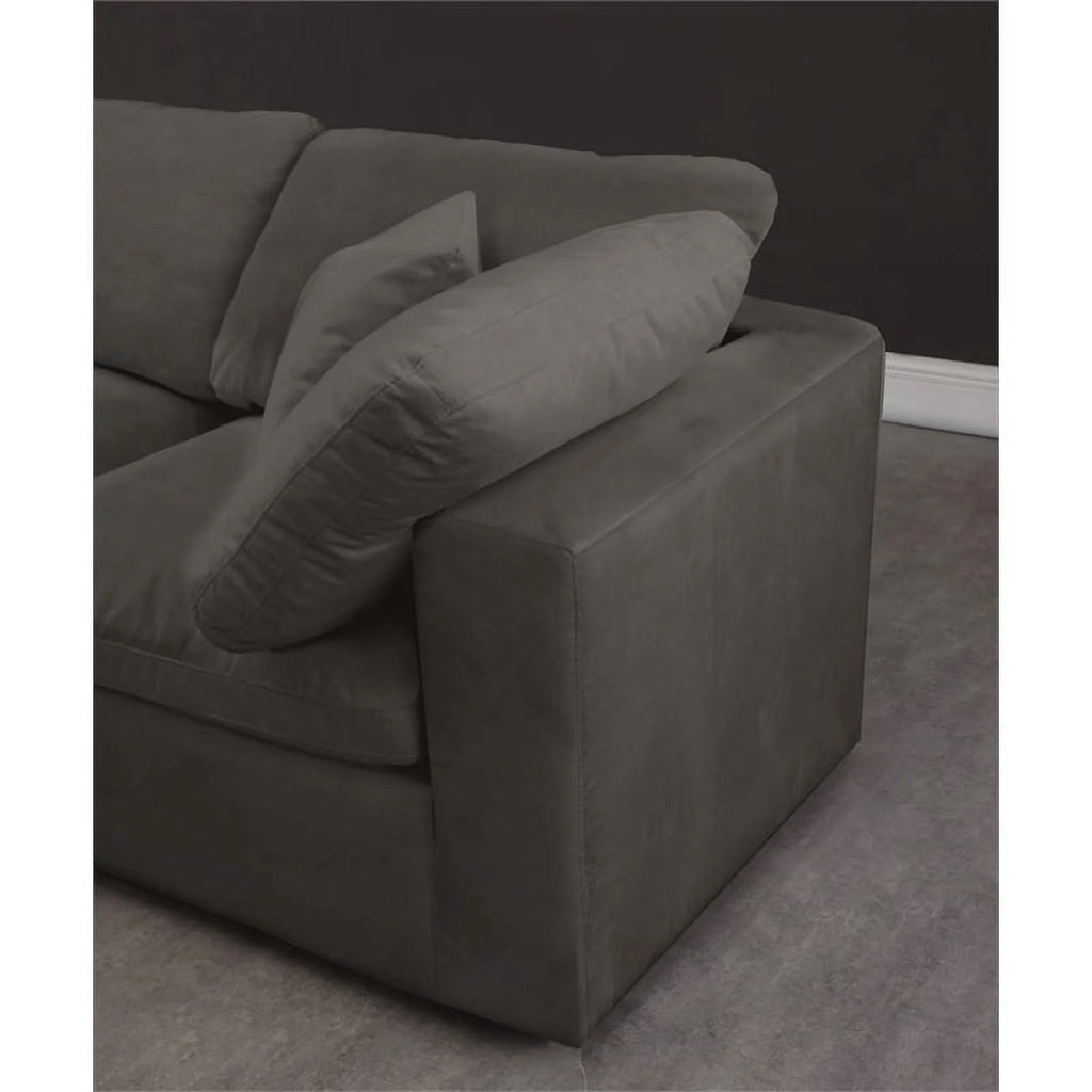 Gray Velvet Down Filled Modular Sectional Sofa E712