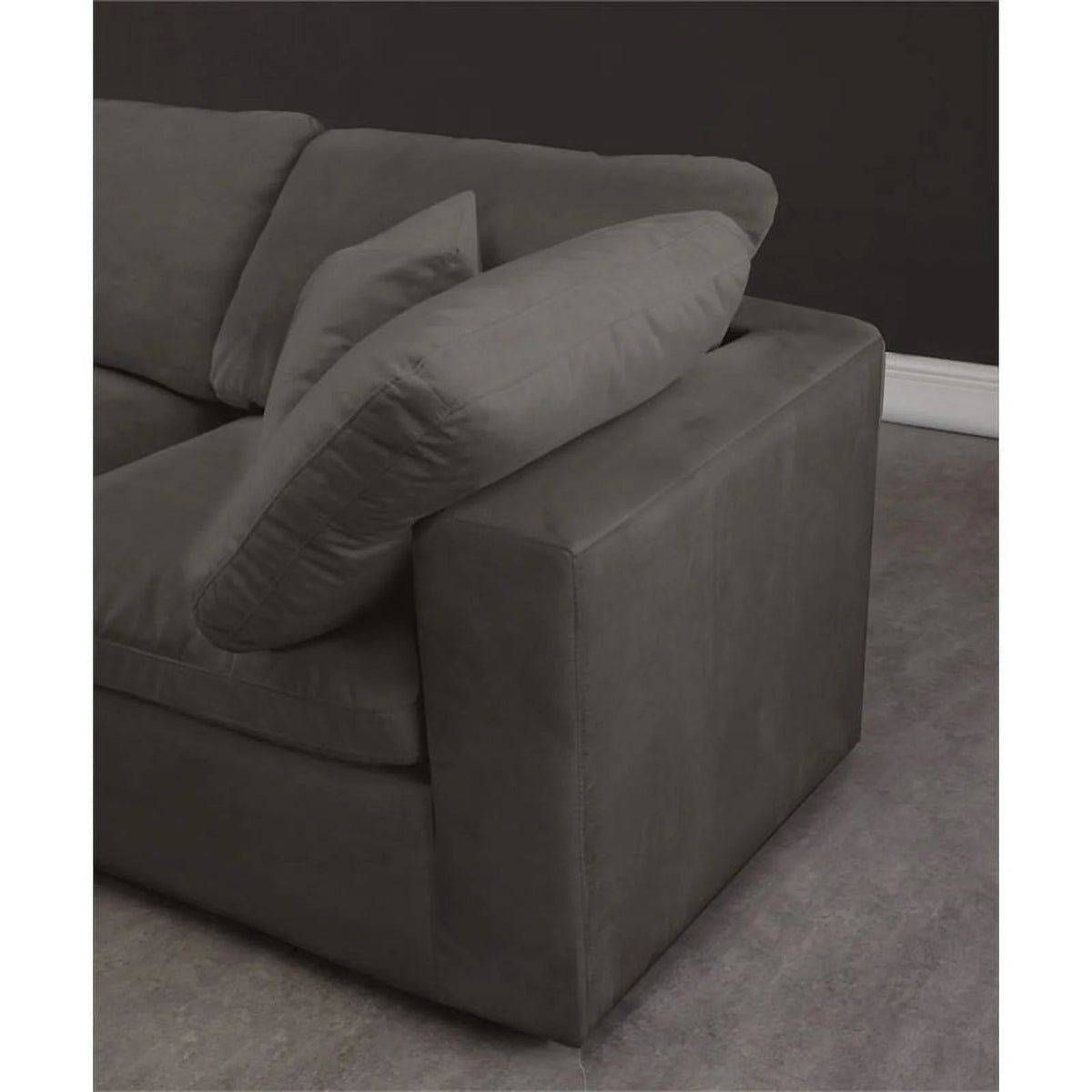 Gray Velvet Down Filled Modular Sectional Sofa E712