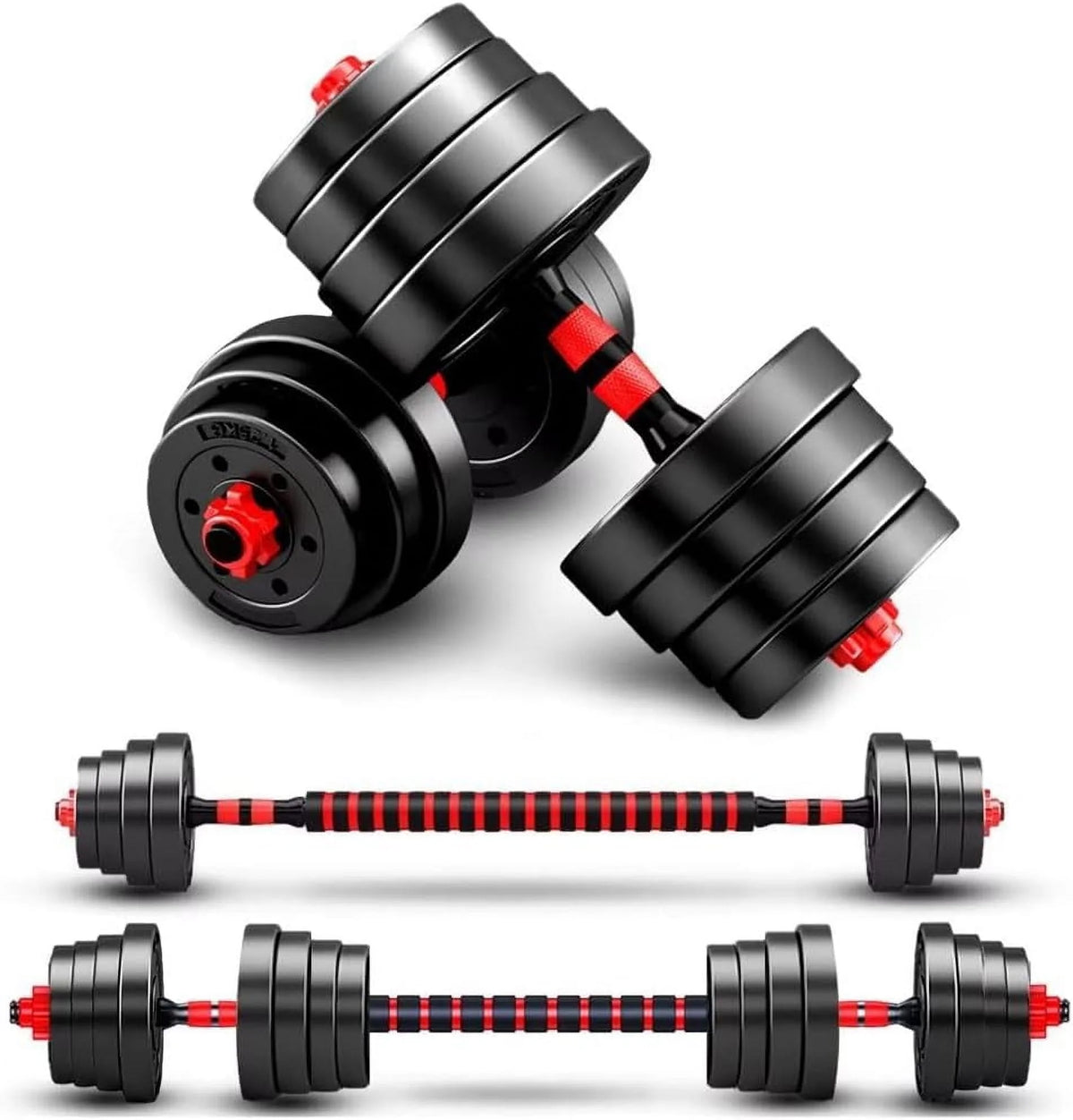 66LB 2 in 1 Adjustable Dumbbell Set with Connecting Rod X421