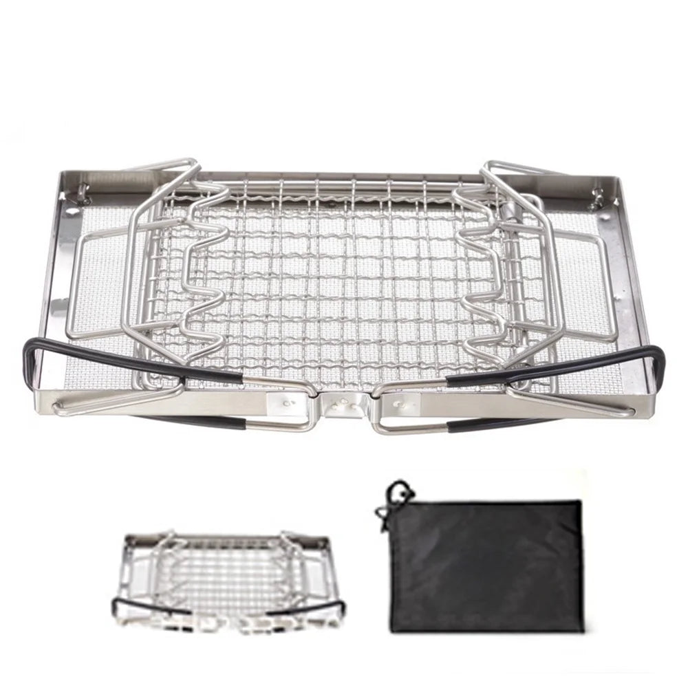Stainless Steel Folding Camp Stove Toaster Rack J998