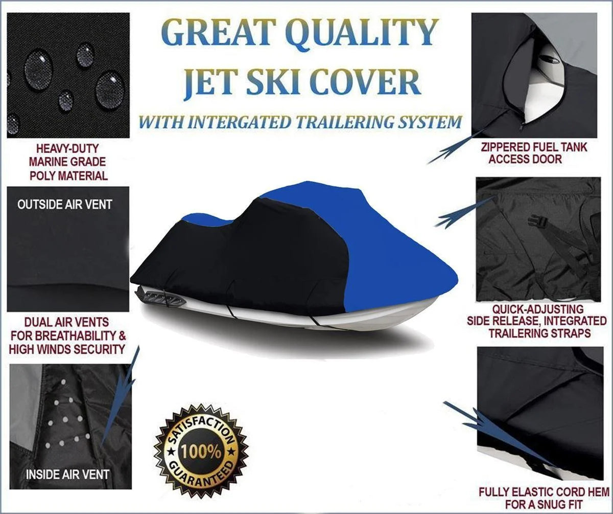 BLACK BLUE HEAVY-DUTY JET SKI PWC COVER Y517