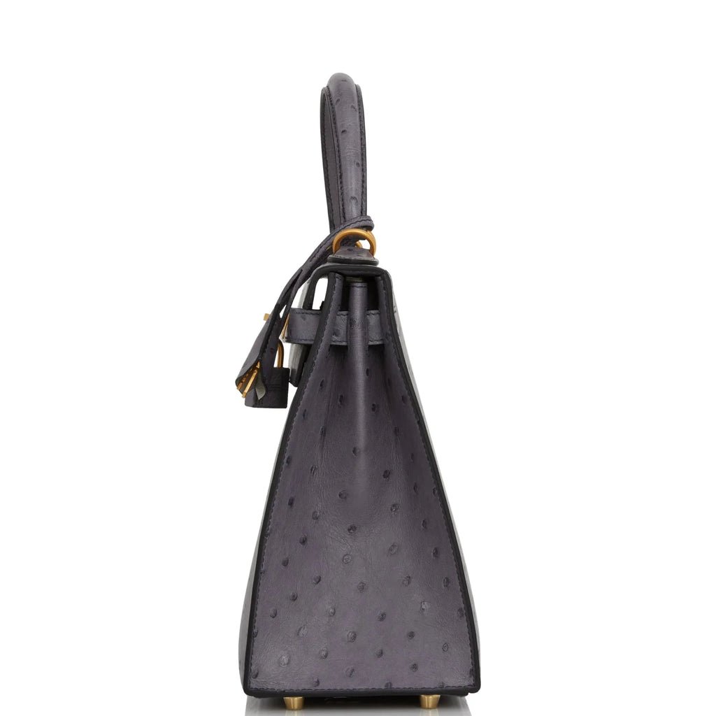 Gris Agate and Gris Perle Ostrich Bag R815