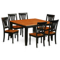 Black Cherry 7 Piece Square Wood Dining Table and Chairs Set C81758