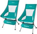 2 Pack High Back Lightweight Extra Wide Folding Camping Chairs with Carry Bag Black Q671