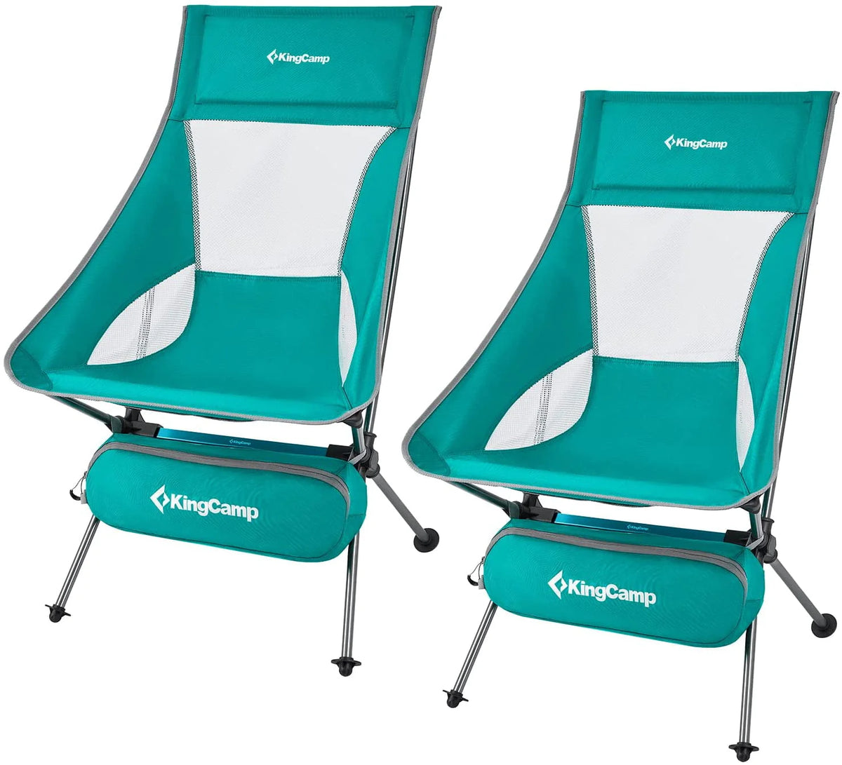 2 Pack High Back Lightweight Extra Wide Folding Camping Chairs with Carry Bag Black Q671