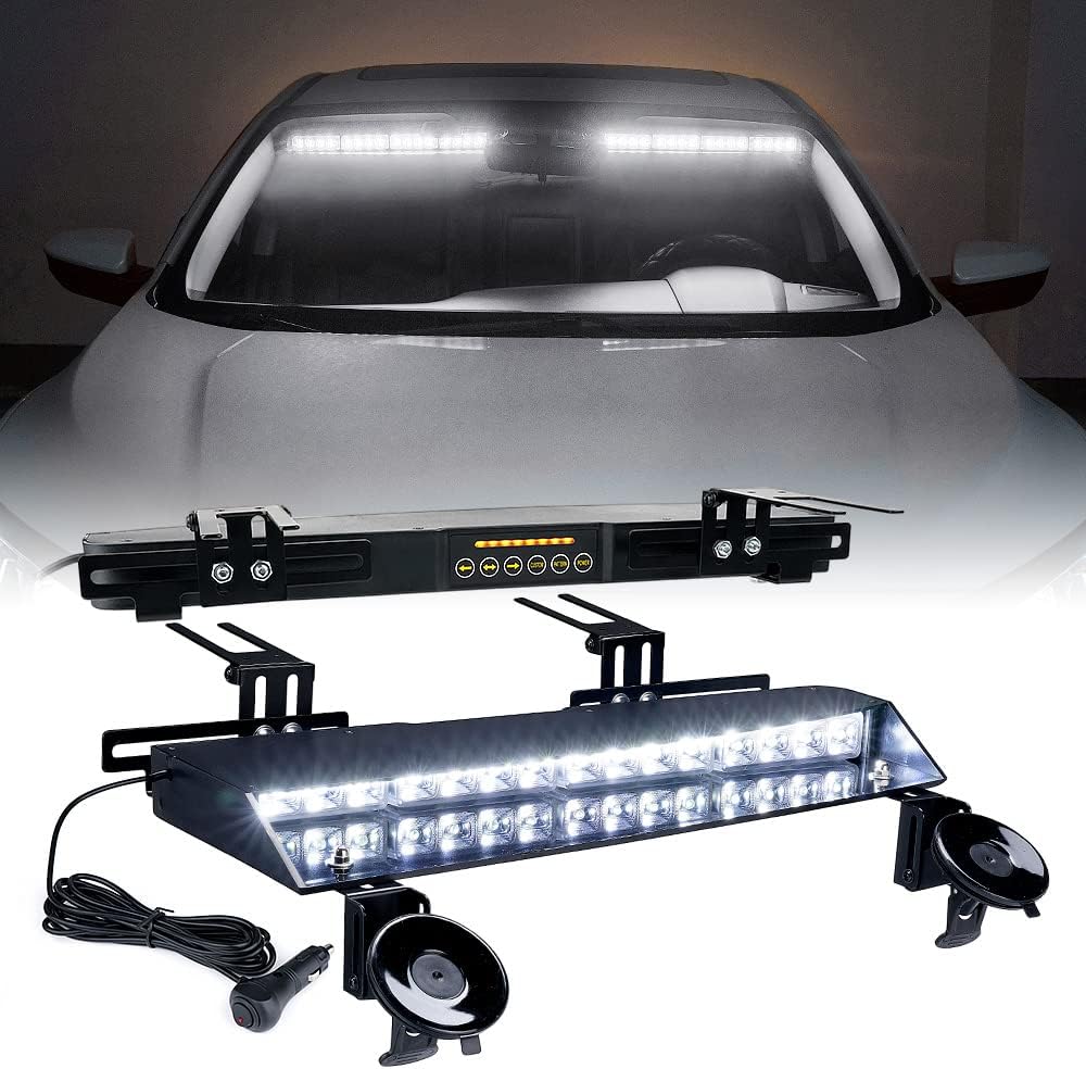 LED Strobe Light Bar Windshield White Red B4245