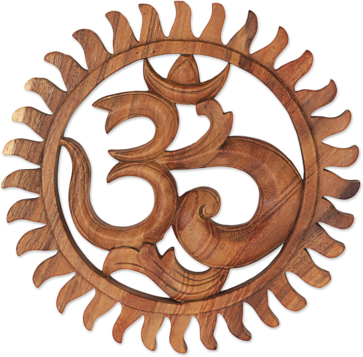 Brown Hand Crafted Suar Wood Relief Panel D60319