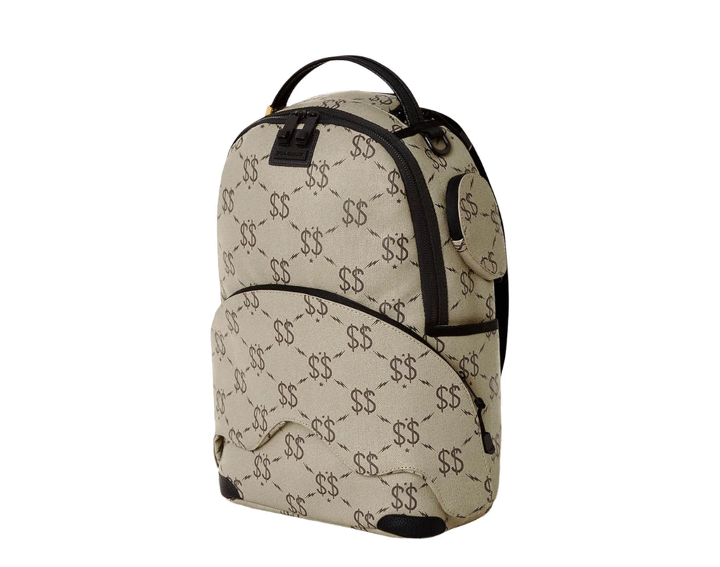 Beige Black Backpack Q6715