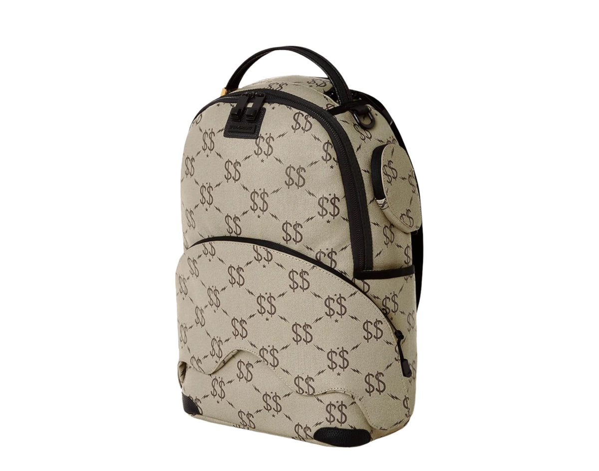 Beige Black Backpack Q6715
