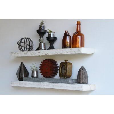 2 Piece Solid Wood Floating Shelf J508575