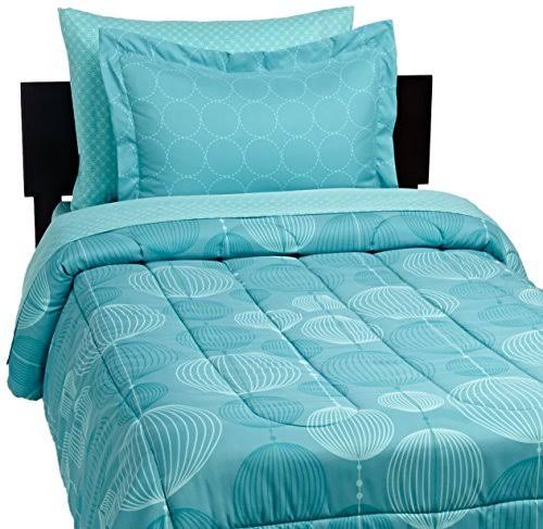 5-Piece Microfiber Bed-in-a-Bag Comforter Bedding Set - Twin or Twin XL, Industrial Teal M7596
