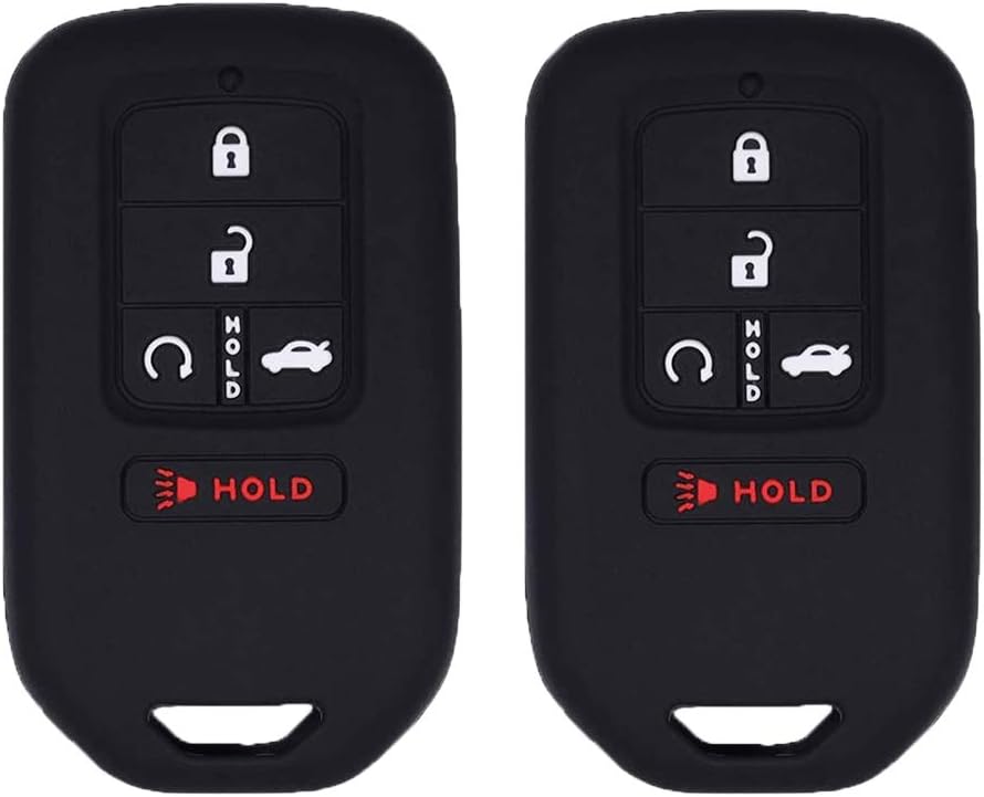 2Pcs Black Rubber Silicone Smart Key Fob Case Cover I553