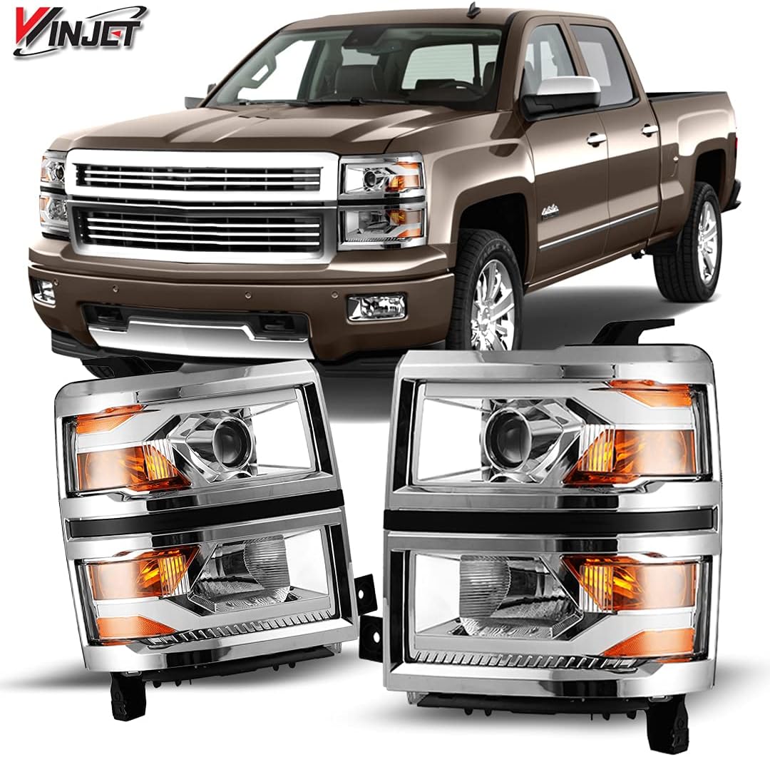 Black LED DRL Bar Projector Headlights D611