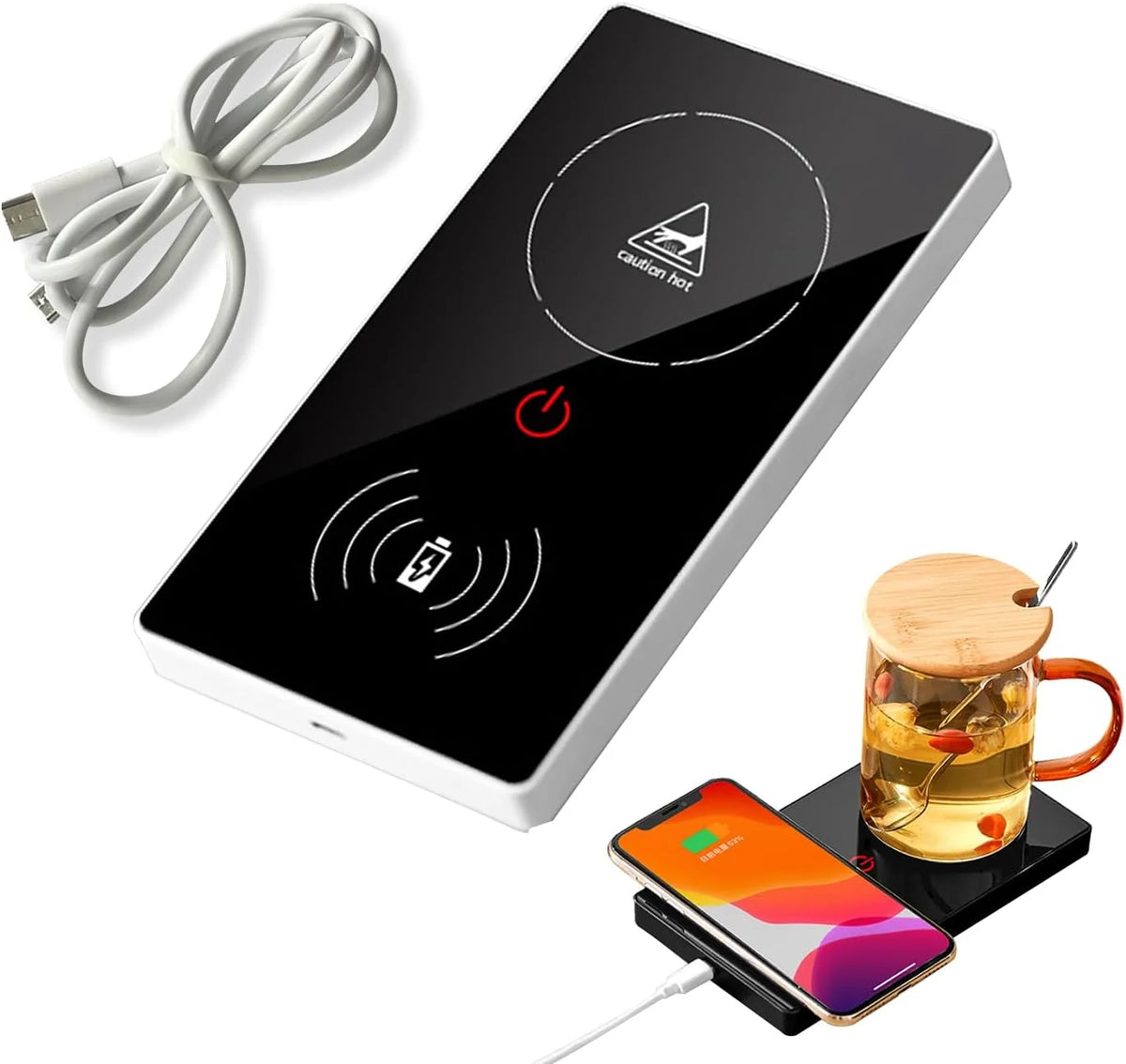 Coffee Mug Warmer 2 in 1 Wireless Charger B8737