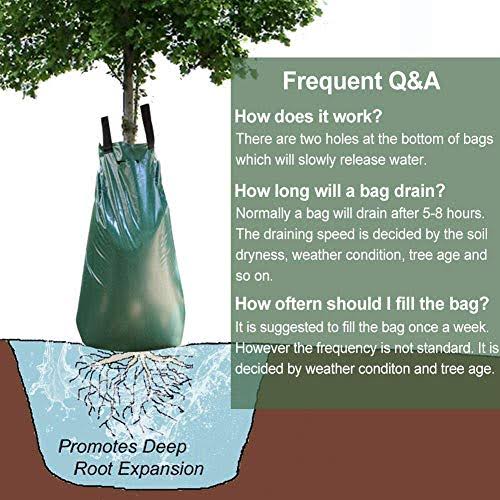 Tree Watering Bag 20 Gallon with Heavy Duty Zipper PVC Slow Release Drippers L8070