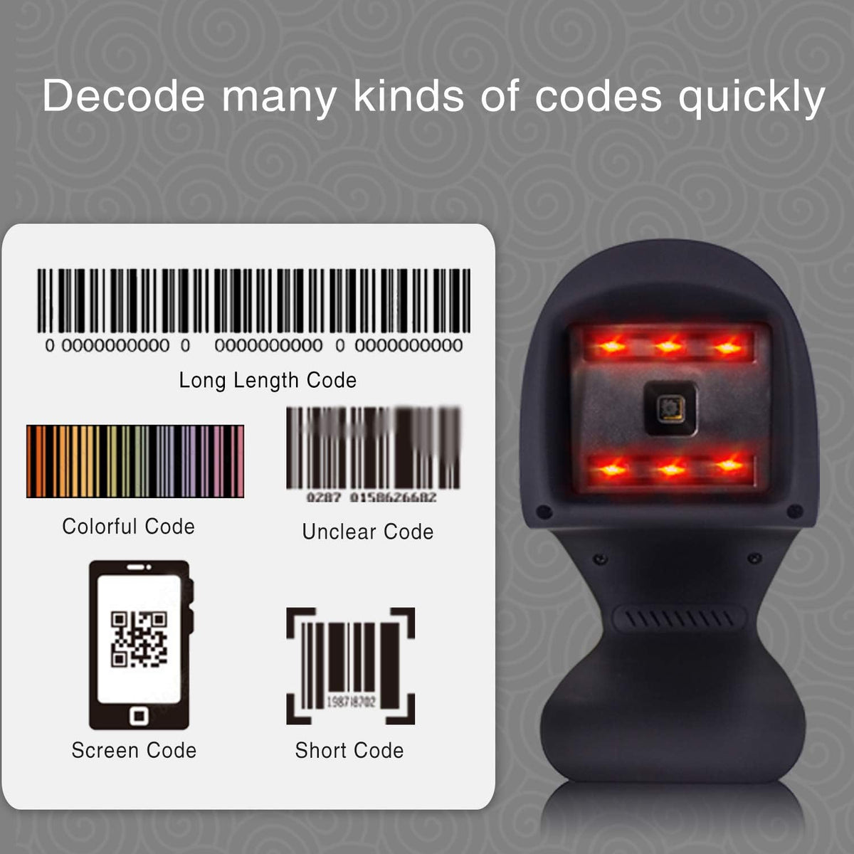 USB Hands-Free 2D Barcode Scanner Pack of 2 D83767