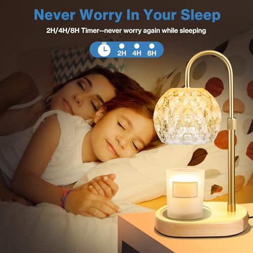 Adjustable Height Dimmable Candle Warmer Lamp with 2 Bulbs Timer P709
