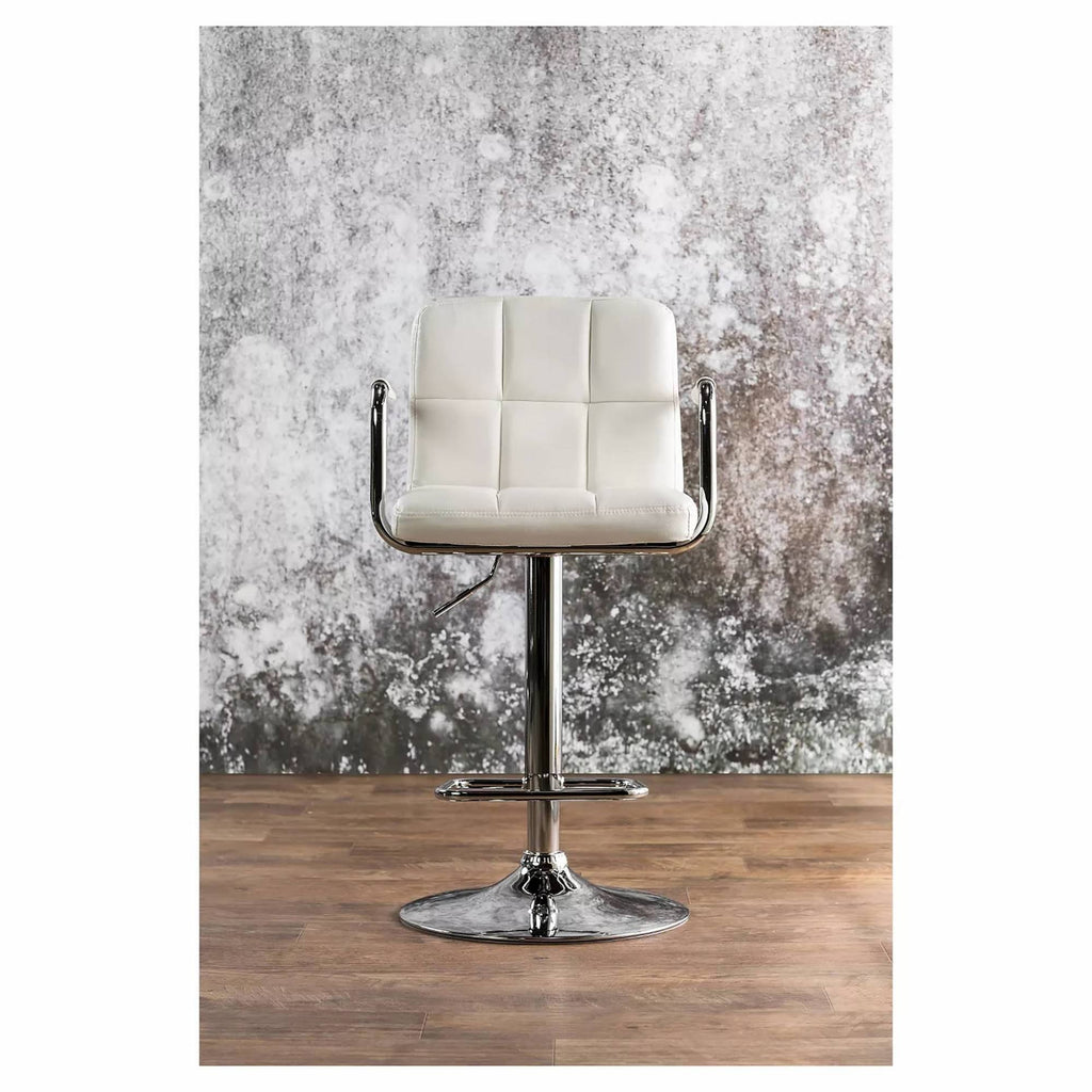 Adjustable Swivel Barstool with Arms White U273322