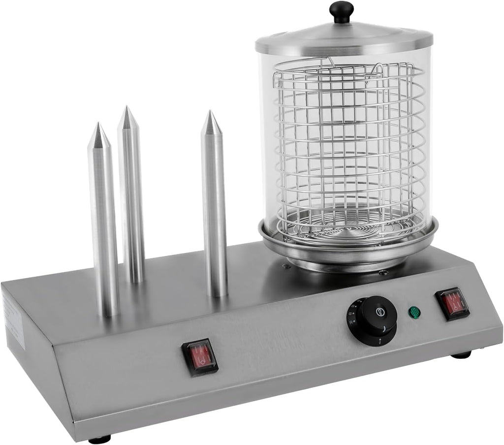 Electric Hot Dog Steamer & Bun Warmer Stainless Steel Portable Commercial 86-230℉ 19.72x10.94x14.57in U903959