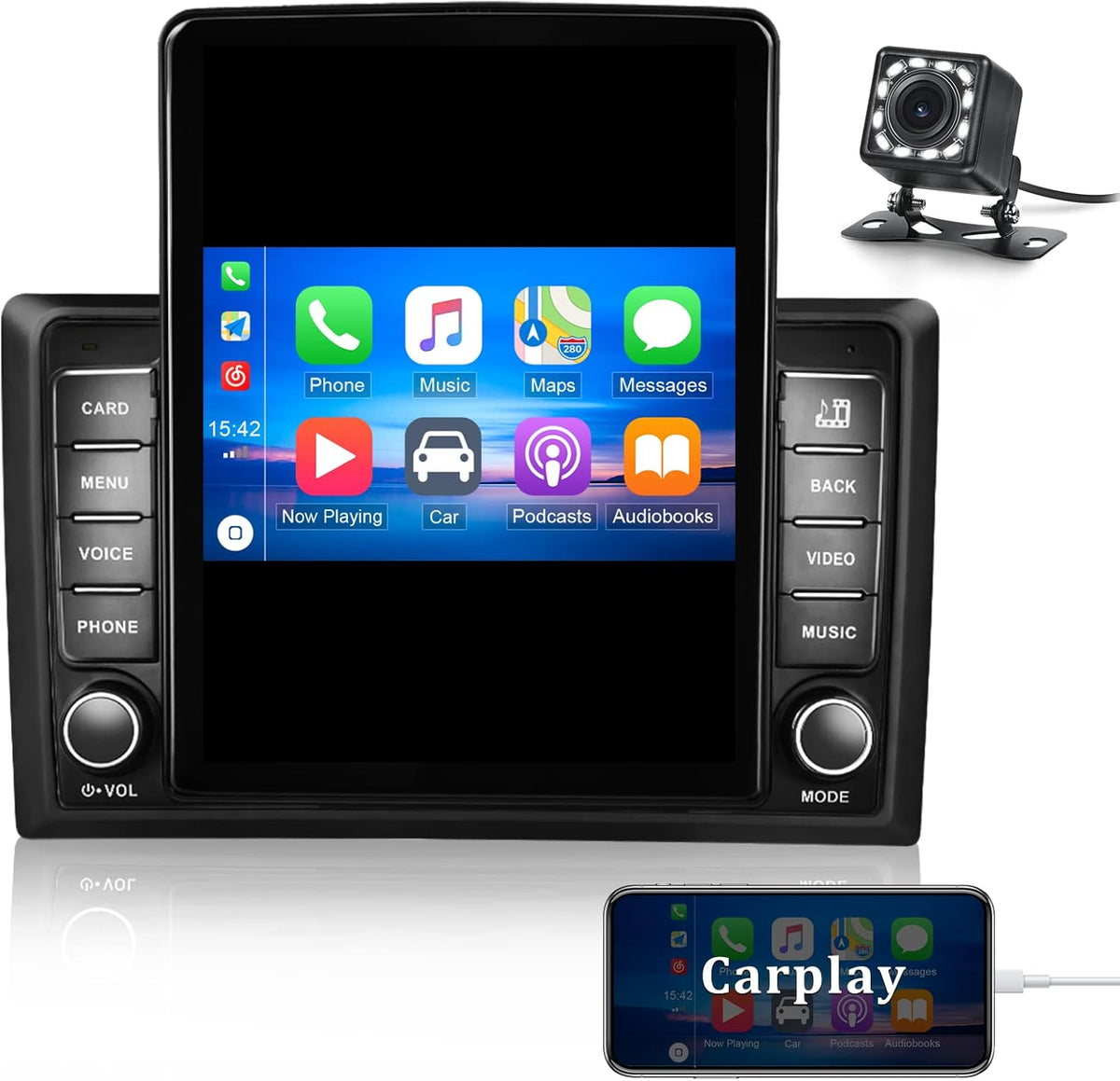 Double Din Car Stereo with Bluetooth and Backup Camera P984297