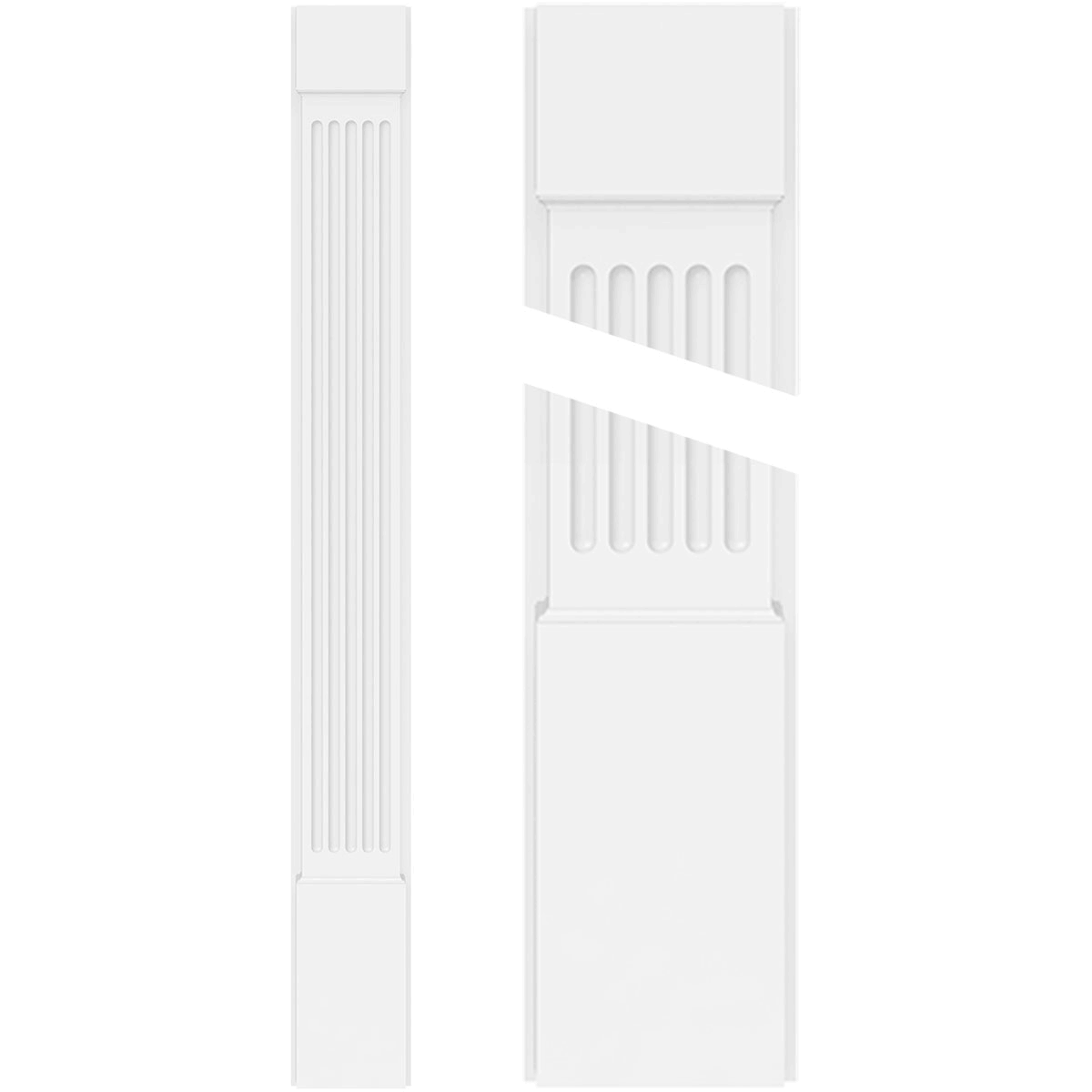 Fluted PVC Pilaster with Capital & Base (Pair) Y63843