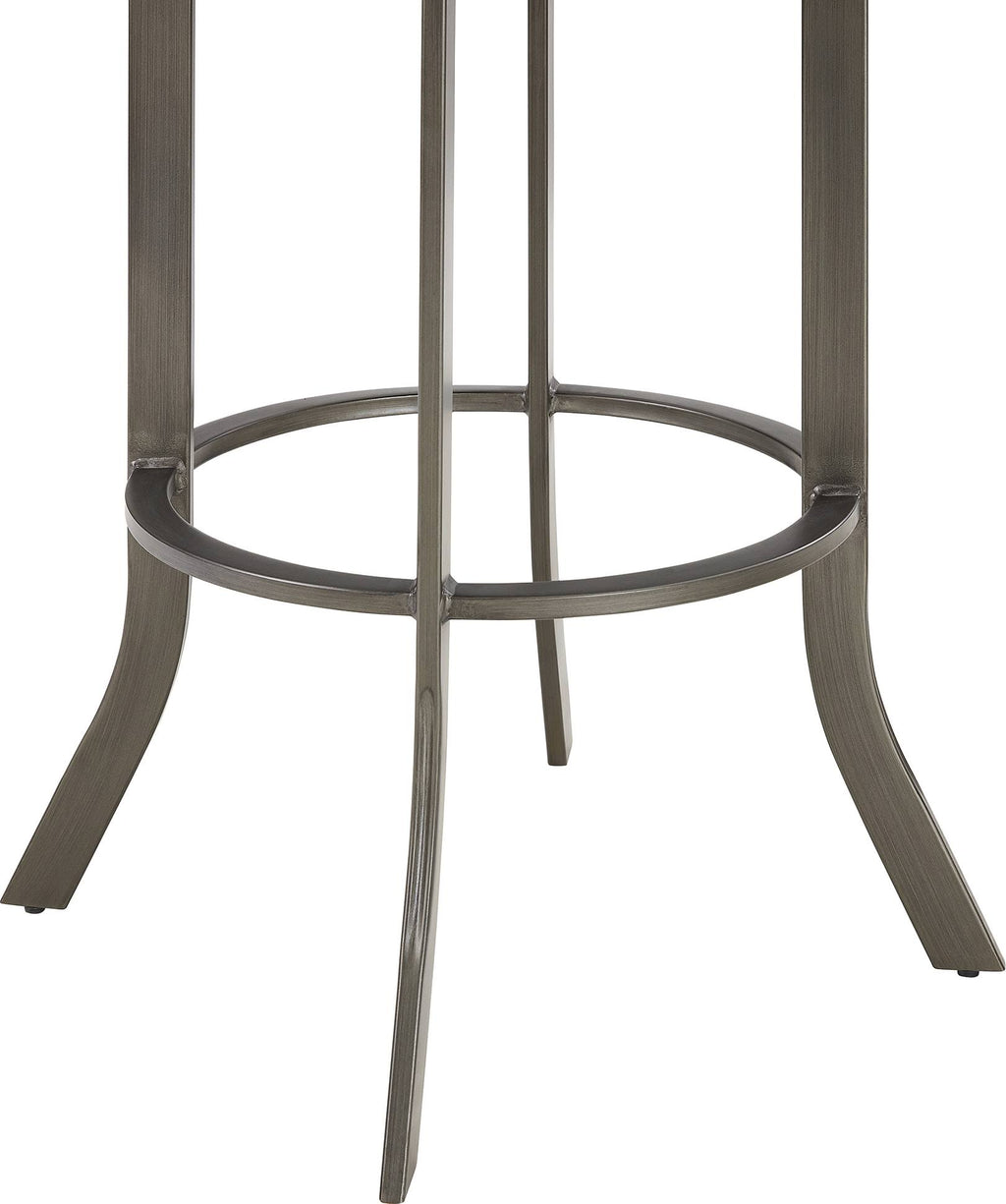 Mineral and Black Faux Leather Swivel Bar Stool H1027