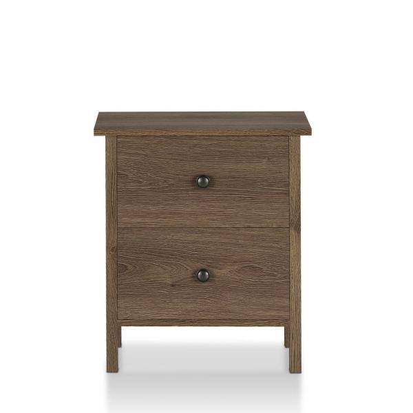 2-Drawer Distressed Walnut Nightstand A385285