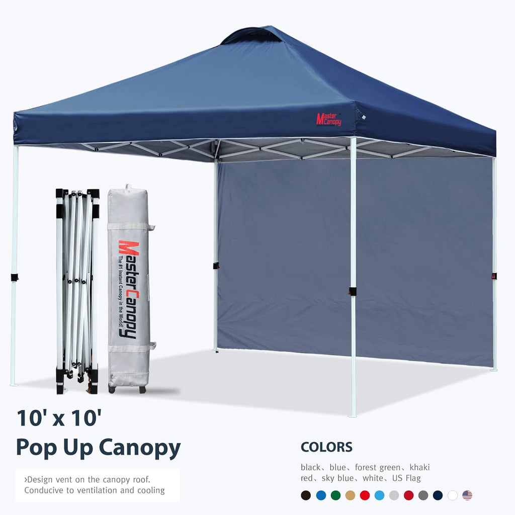 10'x10' Black Pop Up Canopy Tent with 1 Sidewall N831536
