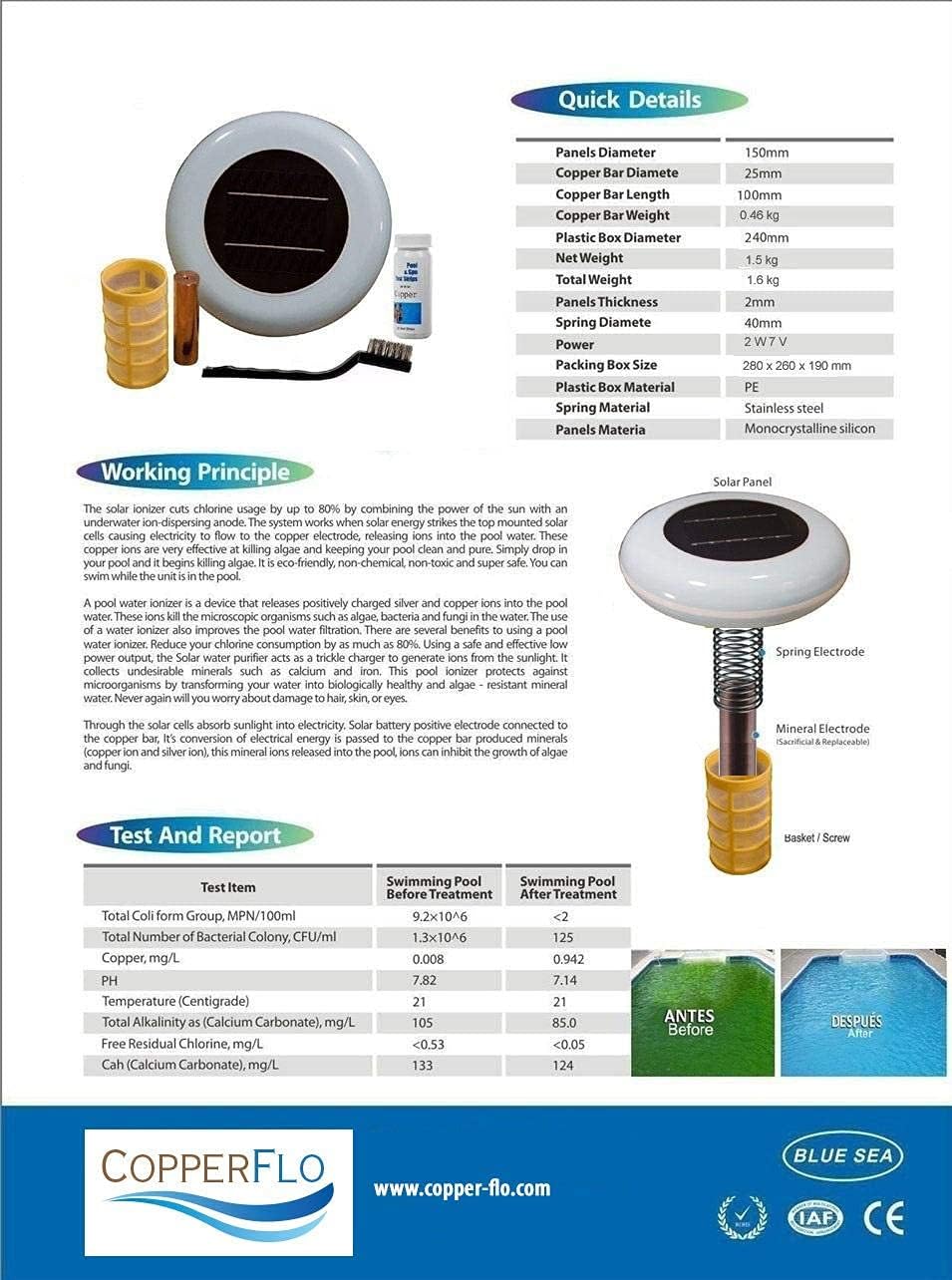 Solar Pool Ionizer Up to 45,000 Gal R8327