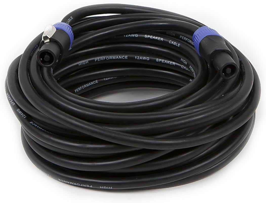 25ft 12AWG 2-conductor Speakon Type NL4FC Female to Speakon Type NL4FC Female Cable P270516