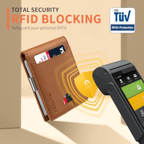 Slim Leather RFID Blocking Bifold Wallet B4763
