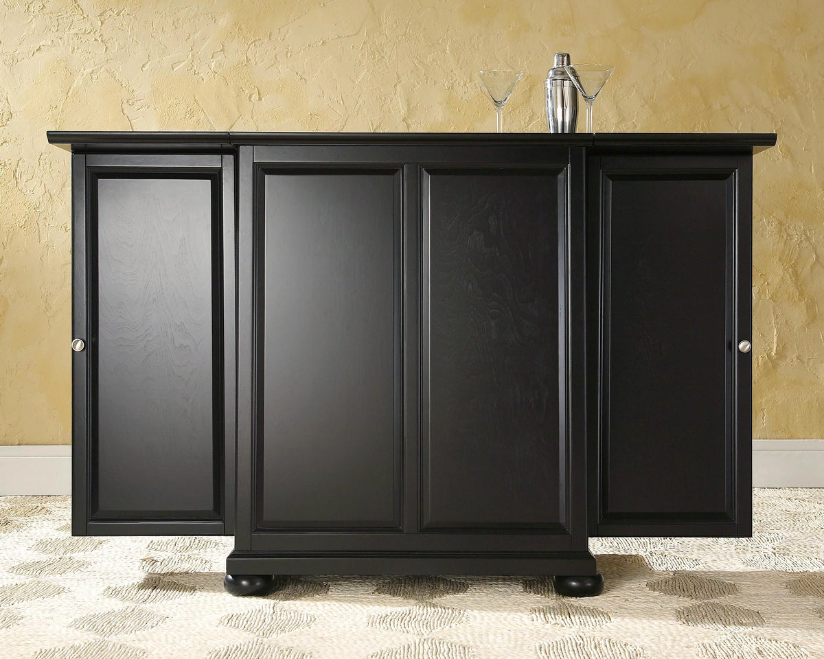 Black Wood Expandable Bar Cabinet L809