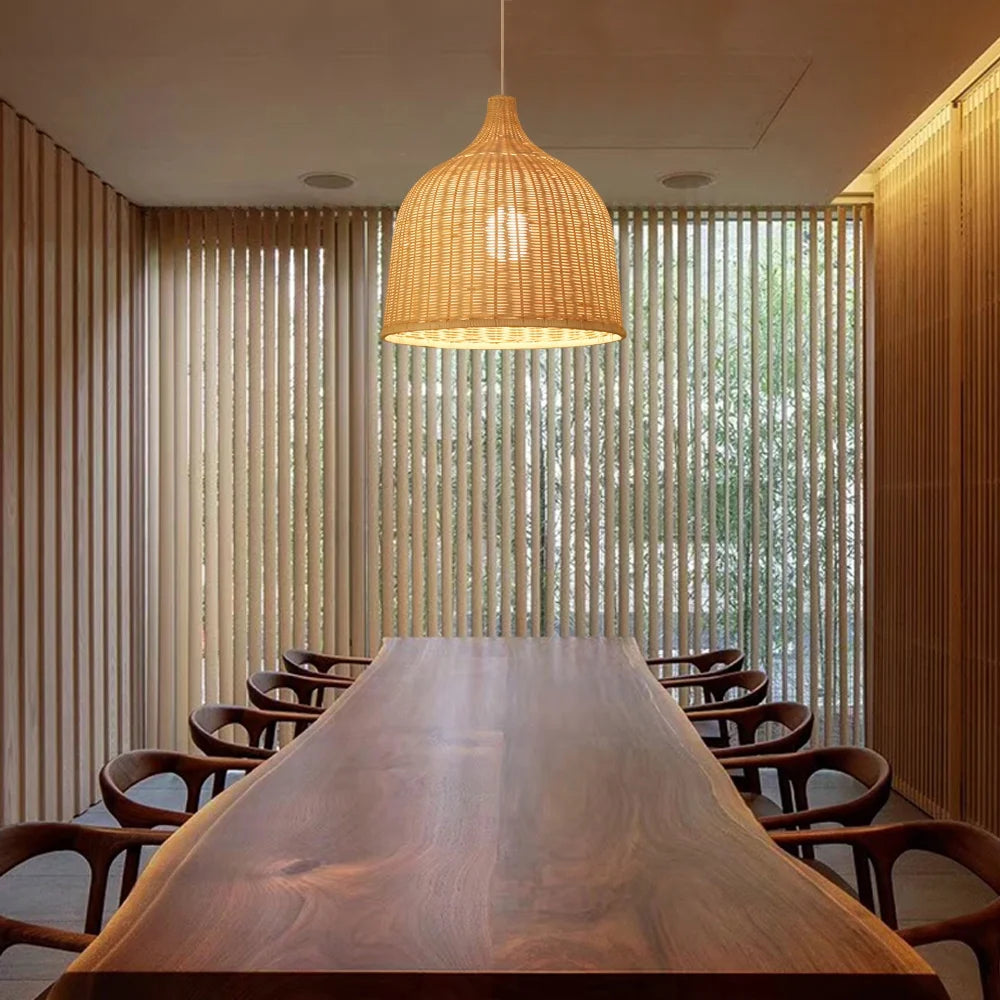 Bamboo Rattan Hanging Lamp Shade 17.72" Y92890