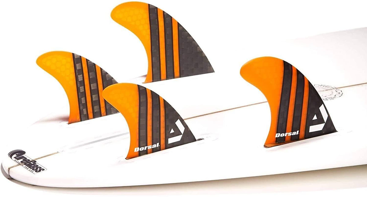 Surfboard Fins Quad Set (4) Honeycomb Orange T488481
