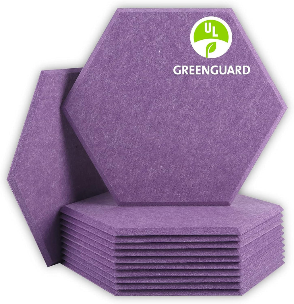 Hexagon Acoustic Panels 14 x 13 x 0.4 inches 12 Pack S1272