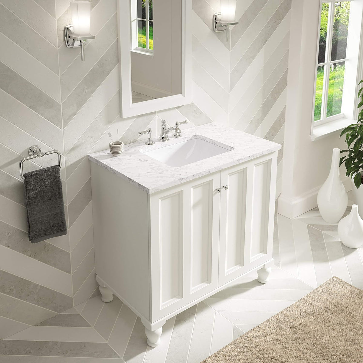 White Under-Mount Bathroom Sink T612