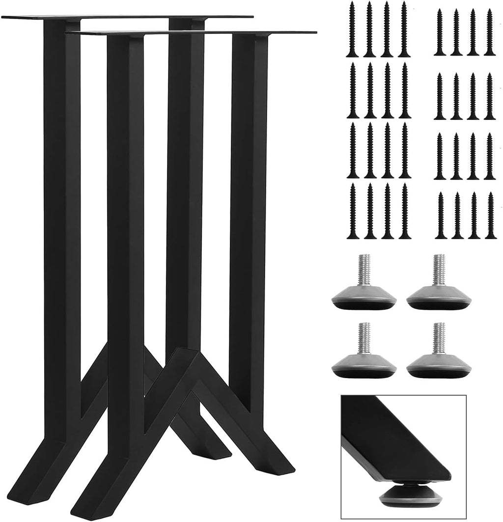 28 Inch Adjustable Metal Furniture Legs 2PCS Black A166