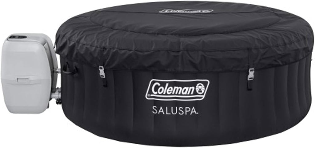 Black 4 Person Inflatable Round Hot Tub with 60 Air Jets E79871
