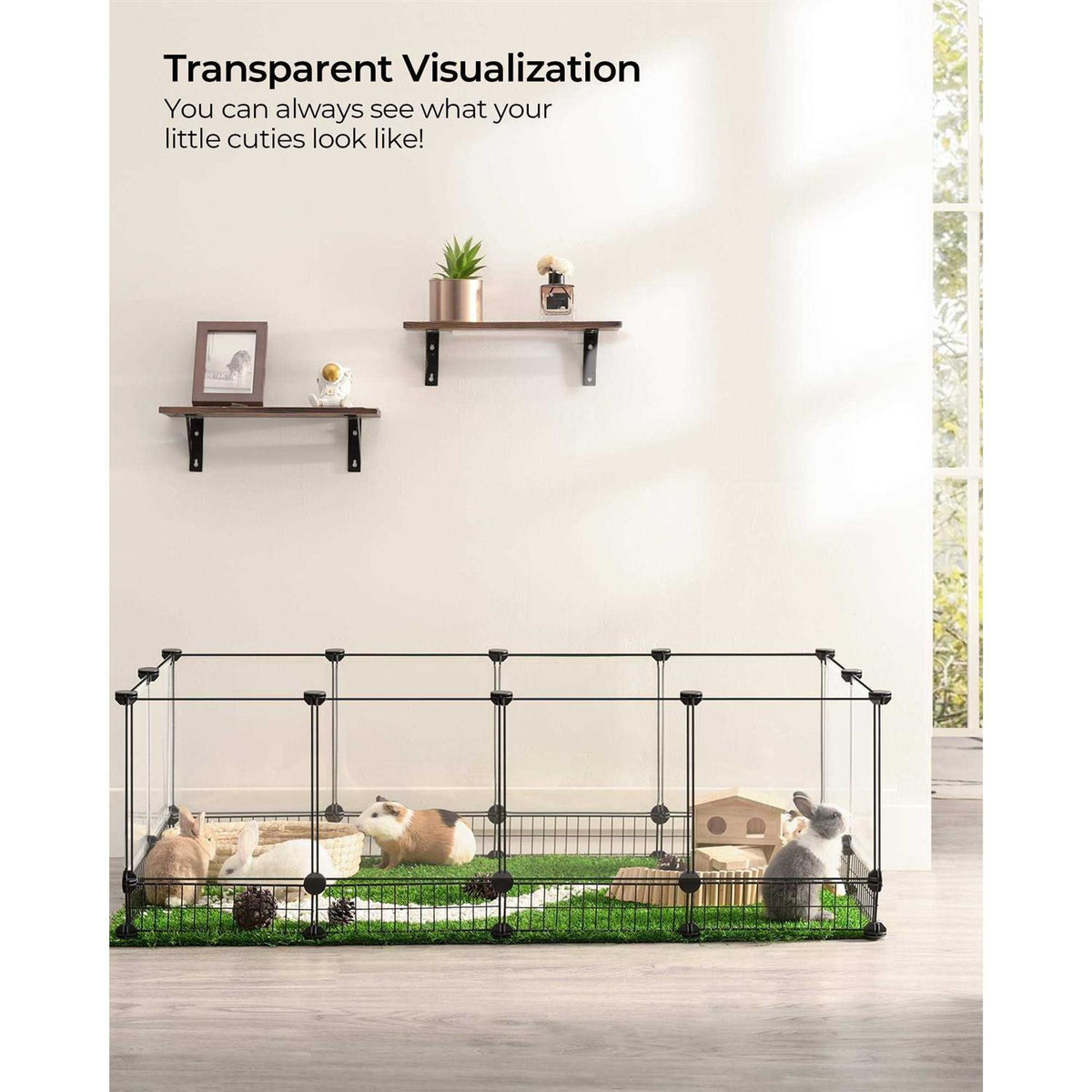 Rabbit Playpen Guinea Pig Cages Hamster Cages Iron Net Bottom I218