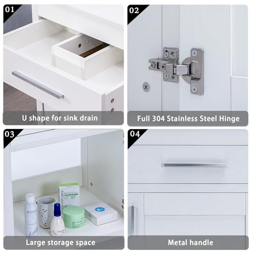 24 Inch Bathroom Vanity Sink Combo with Chrome Faucet F159531